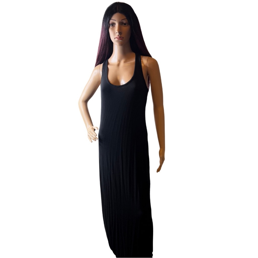 Loveappella Black Maxi Dress Size L | Scoop Neck | Racerback |Nordstrom Brand